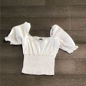 Abercrombie White Smocked Crop Women's Top Size xs